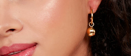 Gold Bead Hoop Earrings