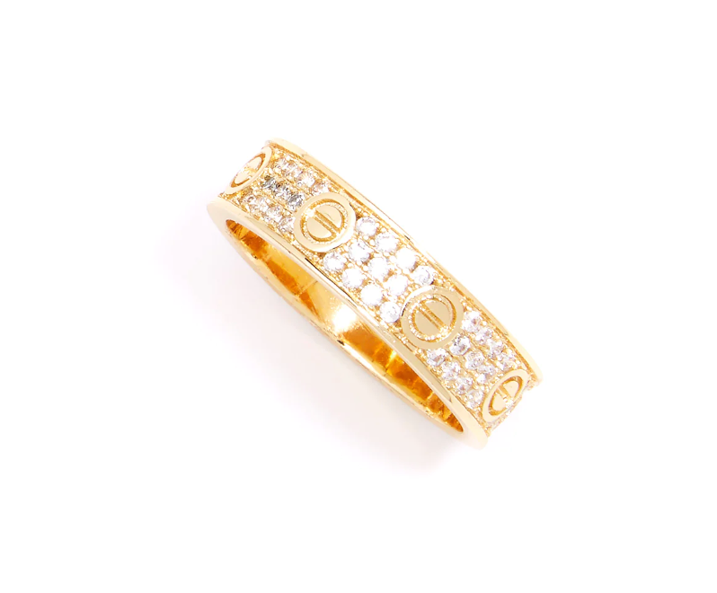 Pavé Crystal Stencil Band Ring