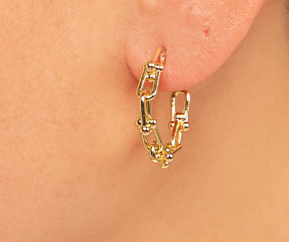 Gauge Link Hoop Earrings