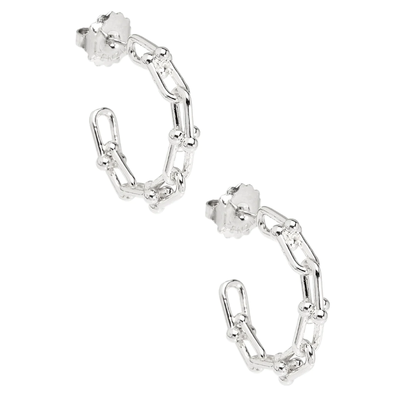 Gauge Link Hoop Earrings