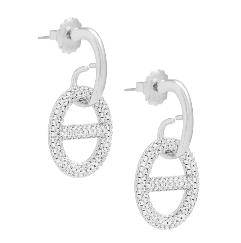 Pavé Mariner Link Drop Earrings